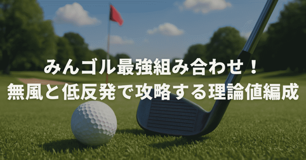 みんゴル最強組み合わせ!無風と低反発で攻略する理論値編成