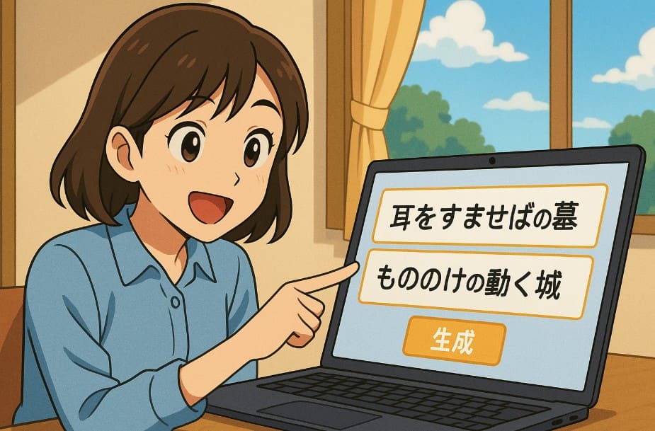 ジブリタイトルの組み合わせをジェネレーターで作る方法