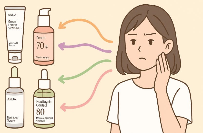 肌悩み別アヌア美容液の組み合わせレシピ