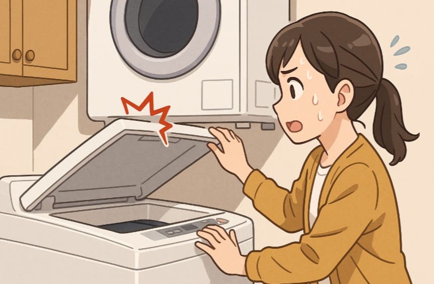 洗濯機の蓋が干渉する問題と対策