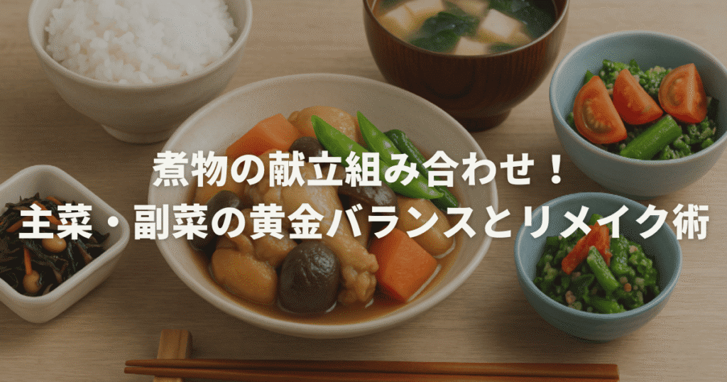 煮物の献立組み合わせ！主菜・副菜の黄金バランスとリメイク術