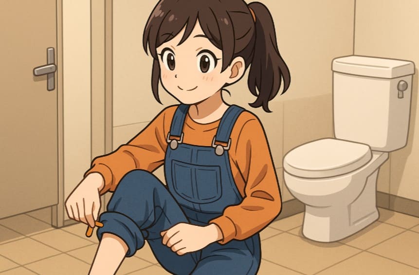 楽になるオーバーオールのトイレのやり方