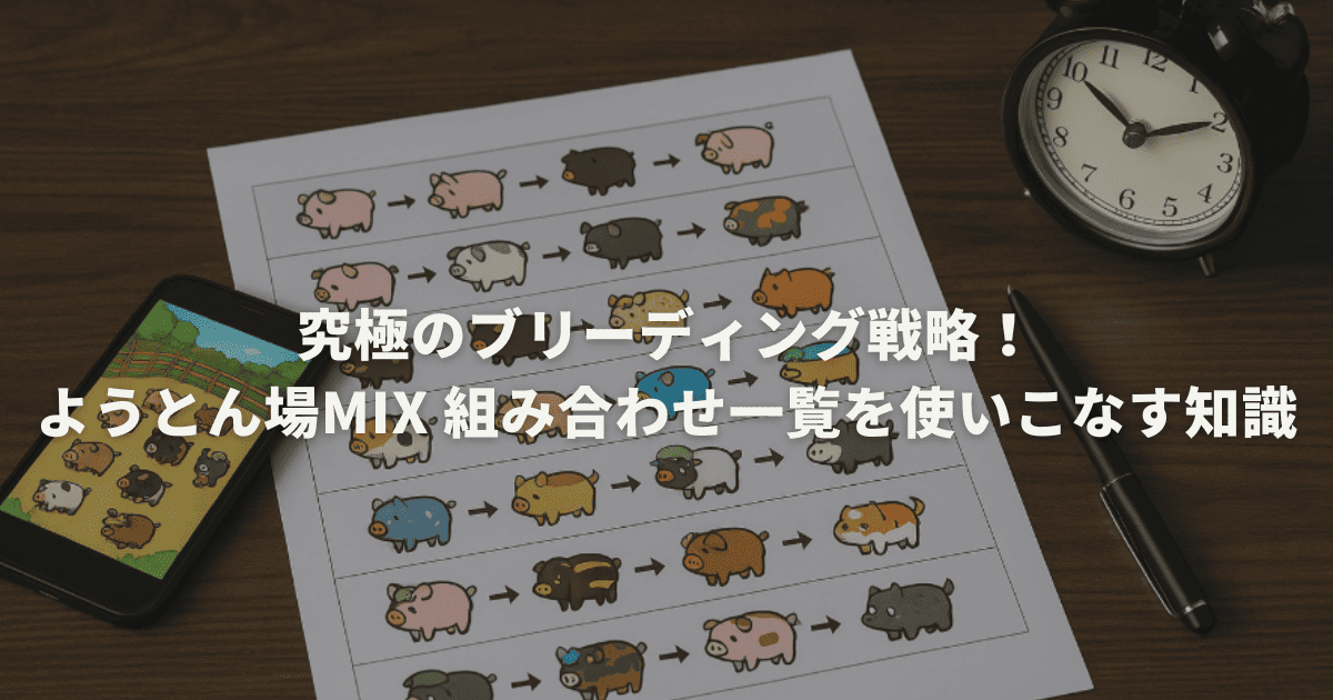 究極のブリーディング戦略！ようとん場mix 組み合わせ一覧を使いこなす知識