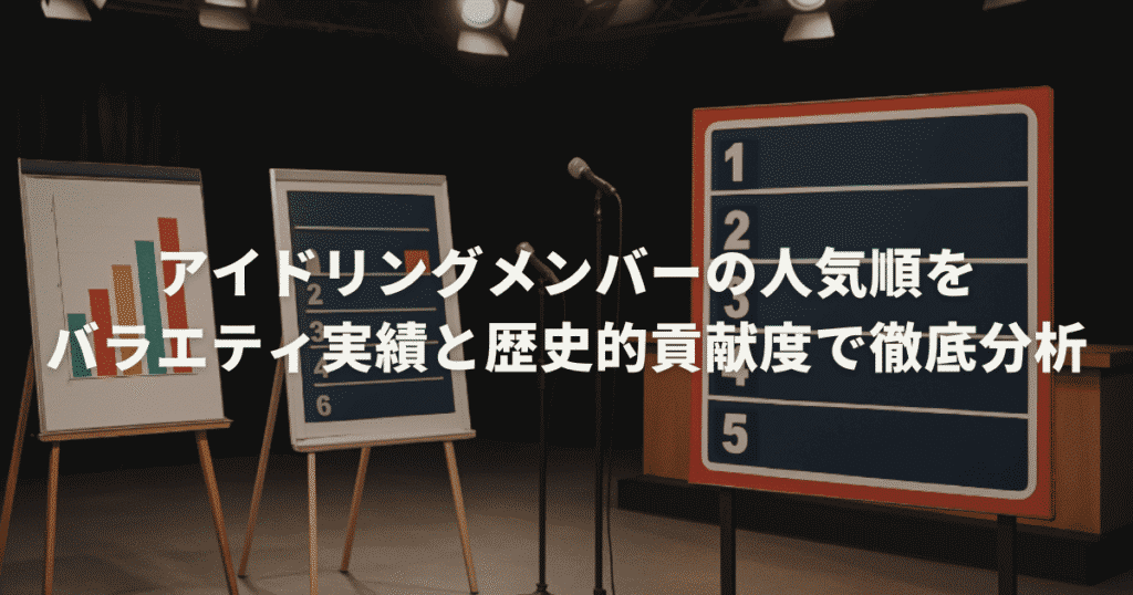 アイドリングメンバーの人気順をバラエティ実績と歴史的貢献度で徹底分析