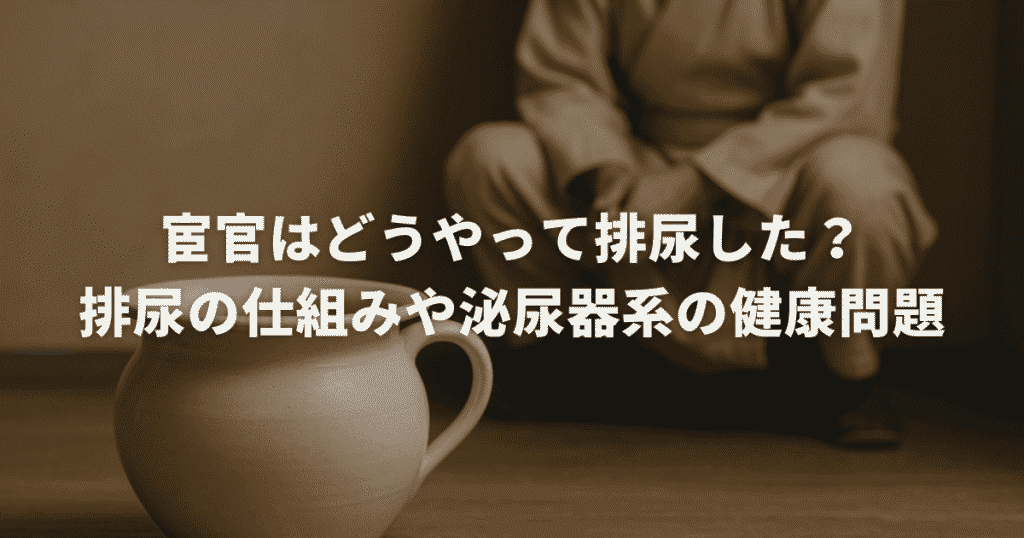宦官はどうやって排尿した？排尿の仕組みや泌尿器系の健康問題