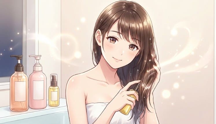 ヘアオイルとライン使いで匂い持続