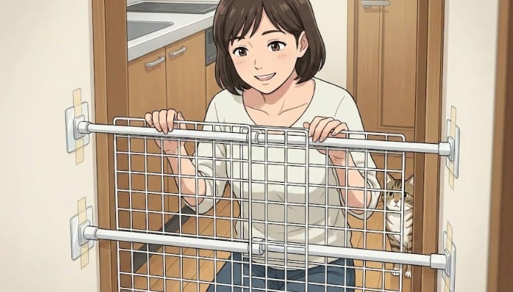 壁を傷つけない自作ゲートのアイデア