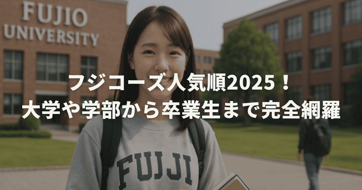 フジコーズ人気順2025!大学や学部から卒業生まで完全網羅