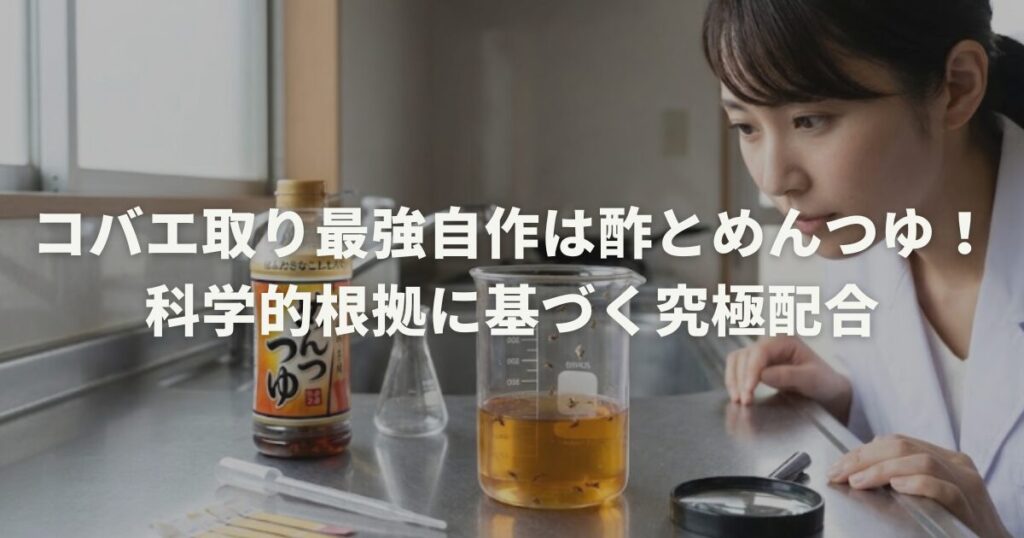 コバエ取り最強自作は酢とめんつゆ！科学的根拠に基づく究極配合