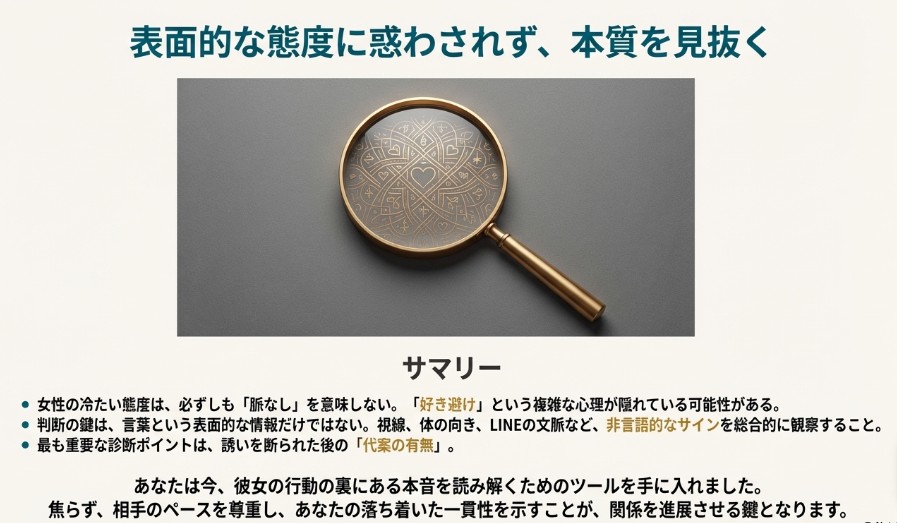 表面的な態度に惑わされず、非言語サインから本音を見抜くための重要ポイントまとめ