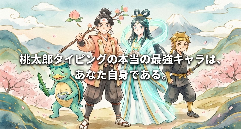 「桃太郎タイピングの本当の最強キャラは、あなた自身である」という結論メッセージ