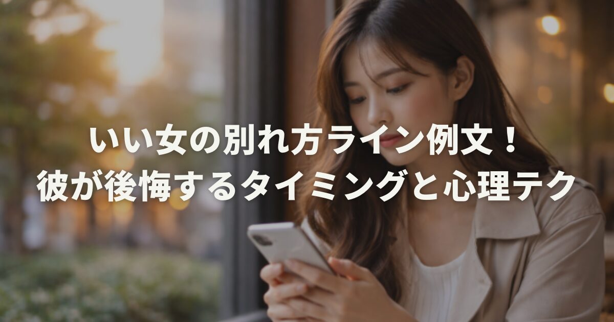 いい女の別れ方ライン例文！彼が後悔するタイミングと心理テク