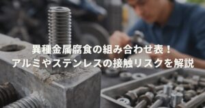 異種金属腐食の組み合わせ表！アルミやステンレスの接触リスクを解説