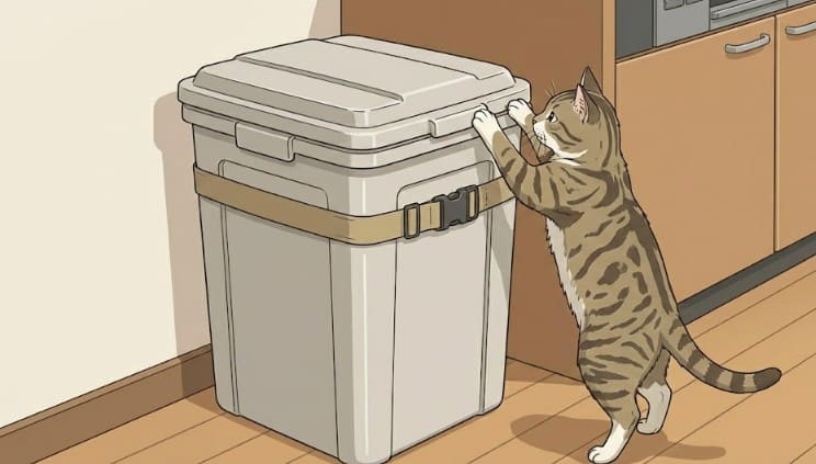 ゴミ箱へのイタズラを防ぐロックと配置テク