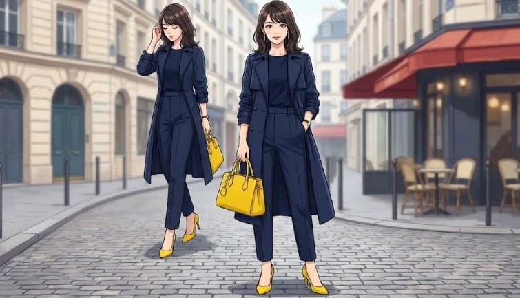 服のコーデで映える差し色効果