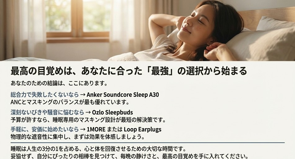 寝ホン おすすめ 選び方 結論 Anker Ozlo 1MORE Loop