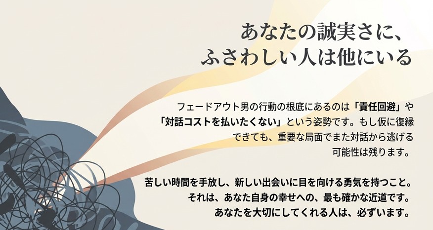 苦しい関係から解放され、新しい出会いへ向かう勇気を後押しするメッセージ画像