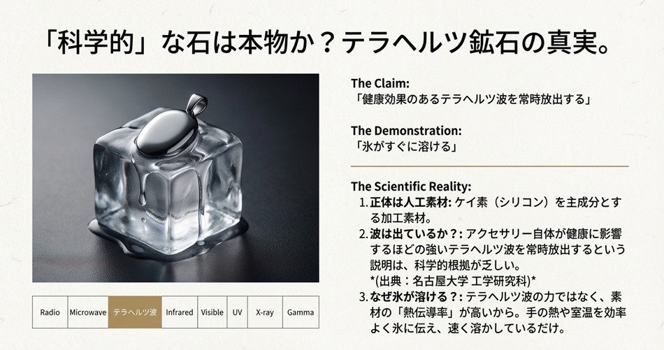 氷が溶ける実験で知られるテラヘルツ鉱石の正体（人工シリコン）と熱伝導率による現象の仕組み