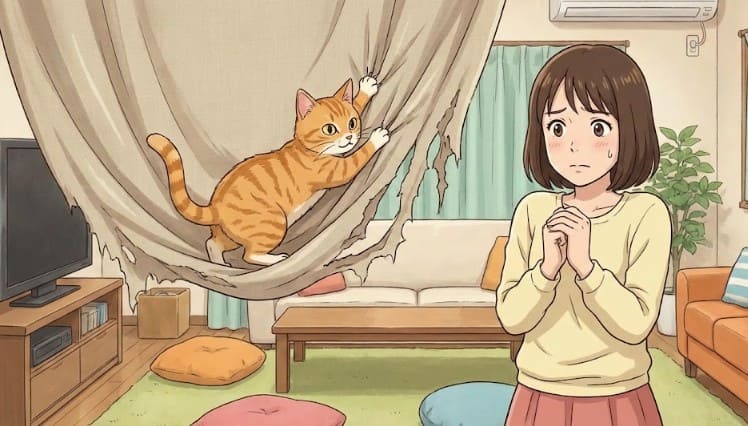 なぜ失敗?猫がカーテンを登る理由と対策