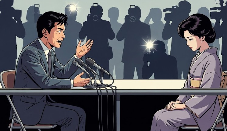 記者会見で見せた二人の対照的な姿