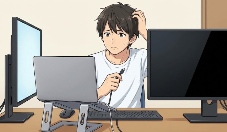 外部モニター出力制限でマルチタスクが困難