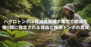 ハグロトンボは絶滅危惧種？東京で絶滅危惧II類に指定される理由と神様トンボの真実