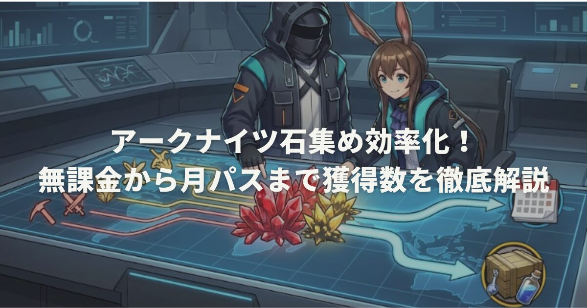 アークナイツ石集め効率化！無課金から月パスまで獲得数を徹底解説