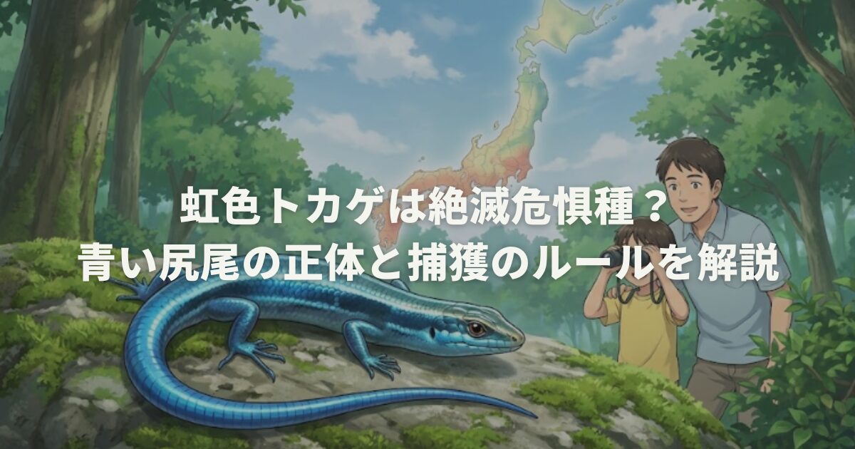虹色トカゲは絶滅危惧種?青い尻尾の正体と捕獲のルールを解説