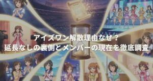 アイズワン解散理由なぜ？延長なしの裏側とメンバーの現在を徹底調査