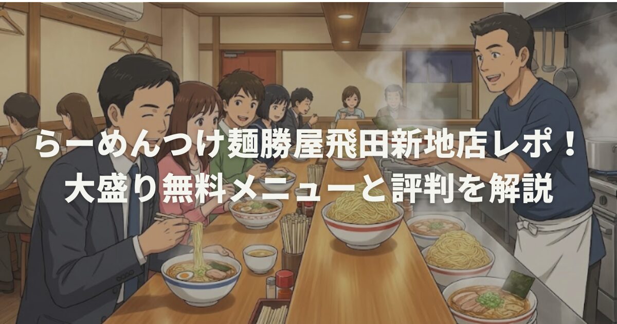 らーめんつけ麺勝屋飛田新地店レポ!大盛り無料メニューと評判を解説