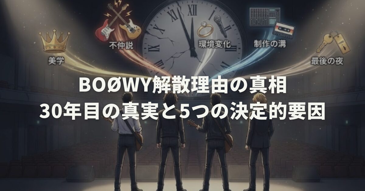 BOØWY解散理由の真相|30年目の真実と5つの決定的要因