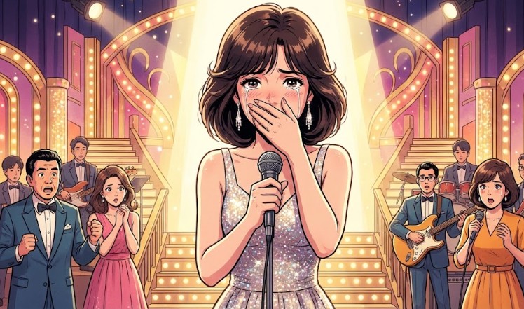 夜のヒットスタジオでの涙と熱唱