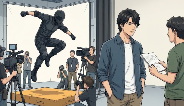 過去のスタントマン使用と区別