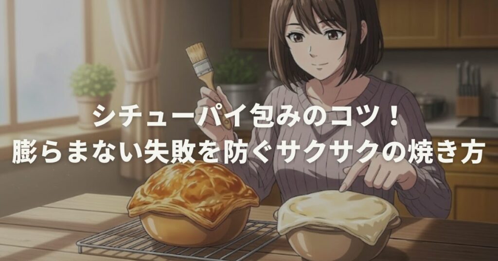 シチューパイ包みのコツ！膨らまない失敗を防ぐサクサクの焼き方