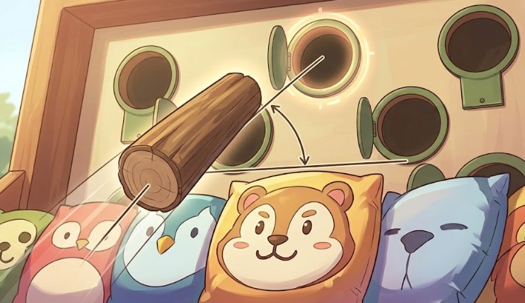 豪華なクッションを狙い撃つ物理的な軌道計算