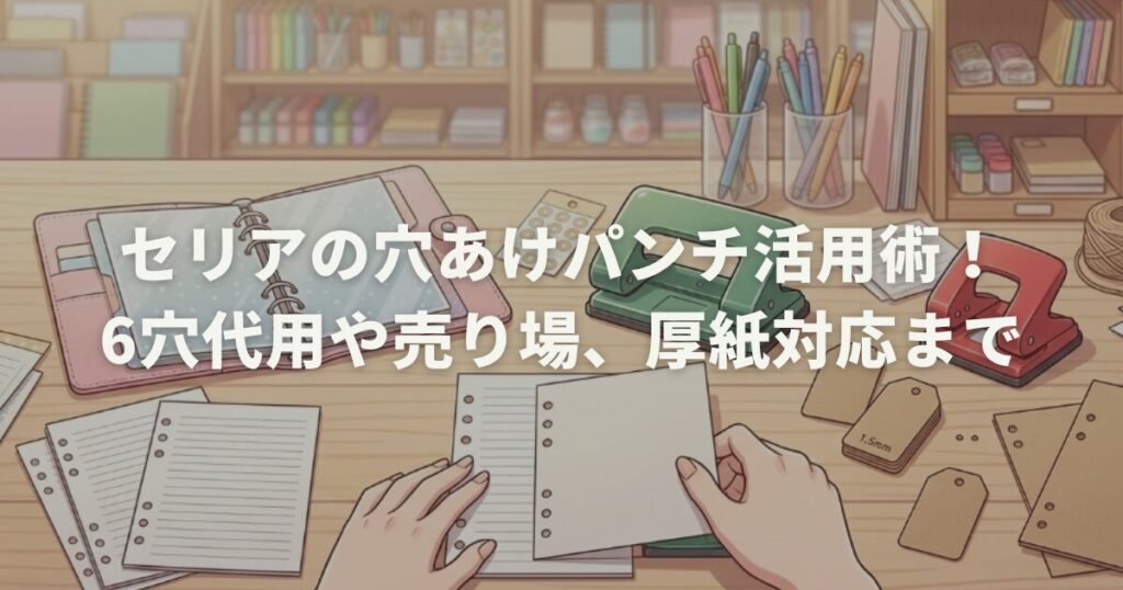 セリアの穴あけパンチ活用術!6穴代用や売り場、厚紙対応まで