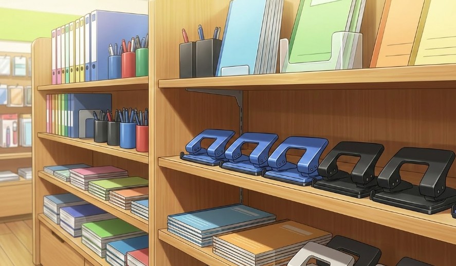 定番の2穴パンチは事務用品売り場で探そう