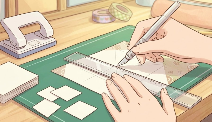 カッターと定規を使って精密に四角を抜く技