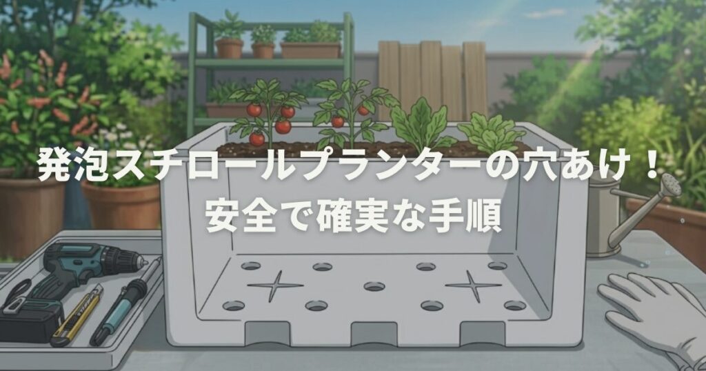 発泡スチロールプランターの穴あけ！安全で確実な手順