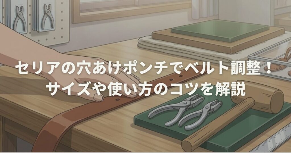 セリアの穴あけポンチでベルト調整!サイズや使い方のコツを解説