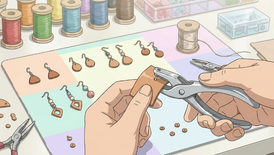 1.5mm径のクラフトパンチで作るアクセサリー