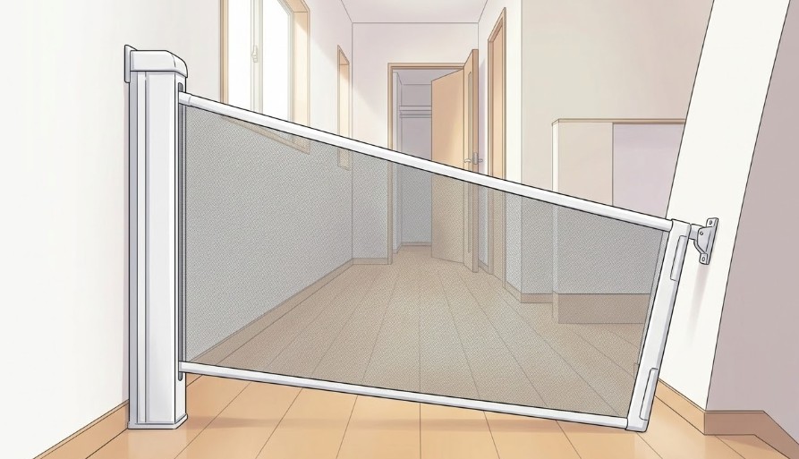 ロール式なら斜めの場所でも突っ張り不要で設置可能