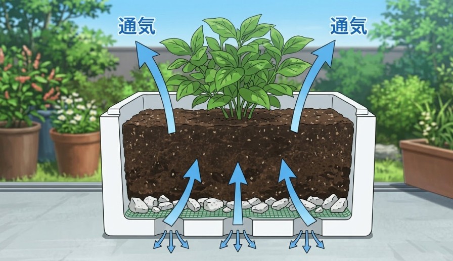根腐れを防ぐための通気性の確保