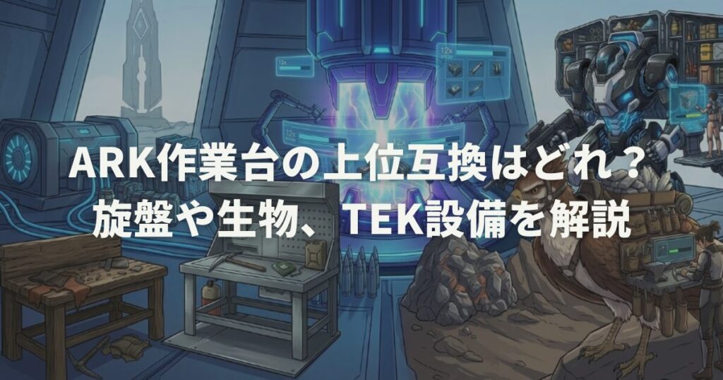 ARK作業台の上位互換はどれ？旋盤や生物、TEK設備を解説