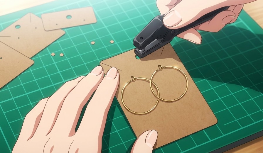 厚紙への穴あけは1.5ミリ径のパンチが最適